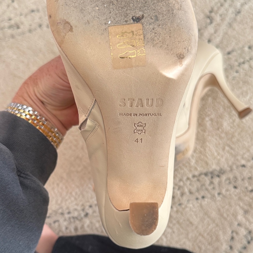 STAUD Cream Heeled Boots - Picture 3 of 7